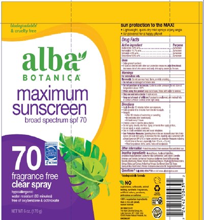 Label (Max Spf 70 Spray)